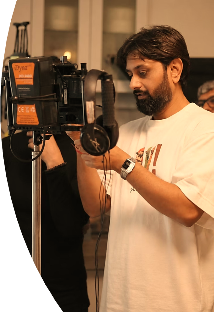 Ashish Asthana on set with cinema camera